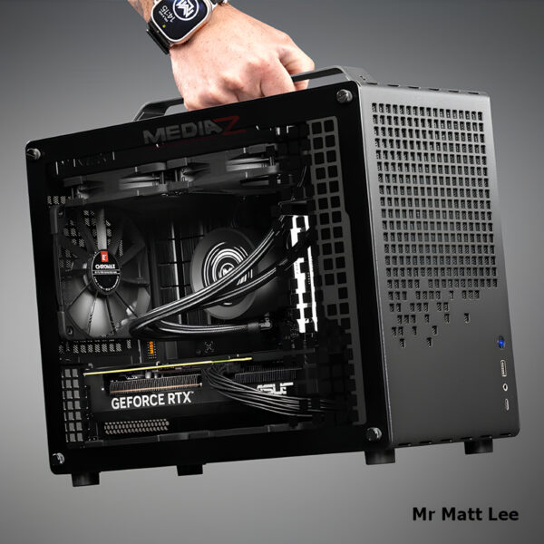 เคส mATX อลูมิเนียมอัลลอยด์ หิ้วได้ รับการ์ดยาว สีดำ ขาว ส้ม ชมพู MediaZ Case Z20 jonsbo