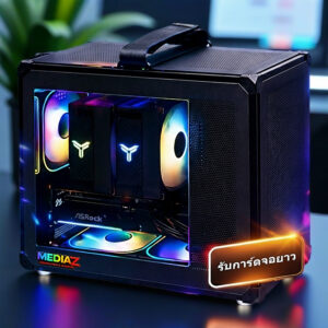 เคส mATX เล็ก ดำ รับการ์ดจอยาว หิ้วได้ ฝากระจก Jonsbo C6 MAX Case Black Handle MediaZShop