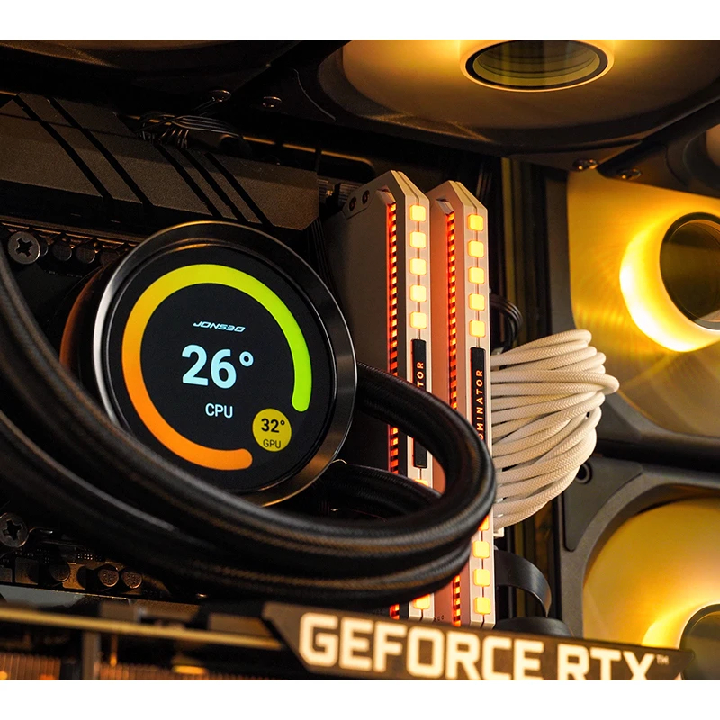 Jonsbo TF2-360SC mm BLACK WHITE LCD CPU LIQUID Cooler ชุดนํ้า 3ตอน มีหน้าจอแสดงอุณหภูมิ - Image 2