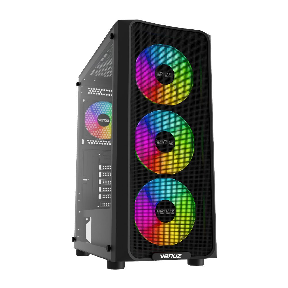 เคส atx รับชุดน้ำ3ตอน รับการ์ดจอยาว เย็น หรู สีดำ MediaZShop Case 2122G Venuz - Image 2