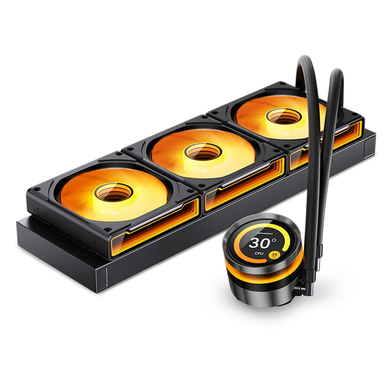 Jonsbo TF2-360SC mm BLACK WHITE LCD CPU LIQUID Cooler ชุดนํ้า 3ตอน มีหน้าจอแสดงอุณหภูมิ - Image 3