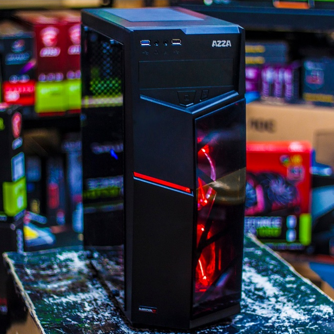 รุ่นขายดี ส่งไว เคส ATX รับการ์ดจอ 340มม ช่องdvd 5.25" กระจกนิรภัย เกมมิ่ง AZZA 221G Golem Red Case - Image 3