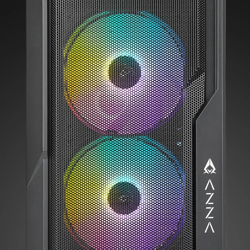 เคส ATX รับชุดน้ำ3ตอน ใหญ่เย็น ฝากระจกนิรภัย แนวเกมมิ่ง MESH MediaZShop Case AZZA FIGHTER - Image 3