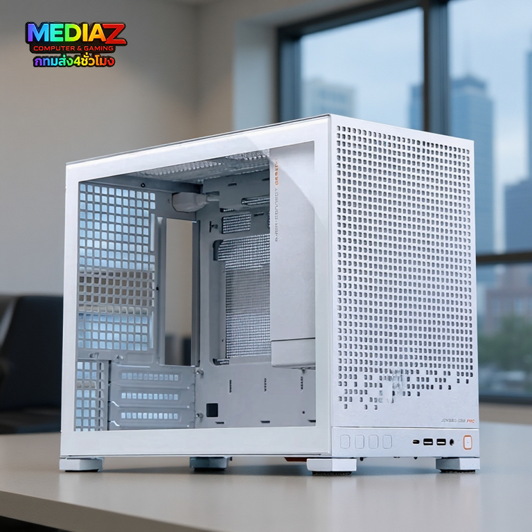 เคส mATX สีดำ ขาว เล็ก หรู เย็น โปร่ง5ด้าน รับการ์ดยาว ชุดน้ำ2ตอน Jonsbo D32 std pro Micro - Image 3
