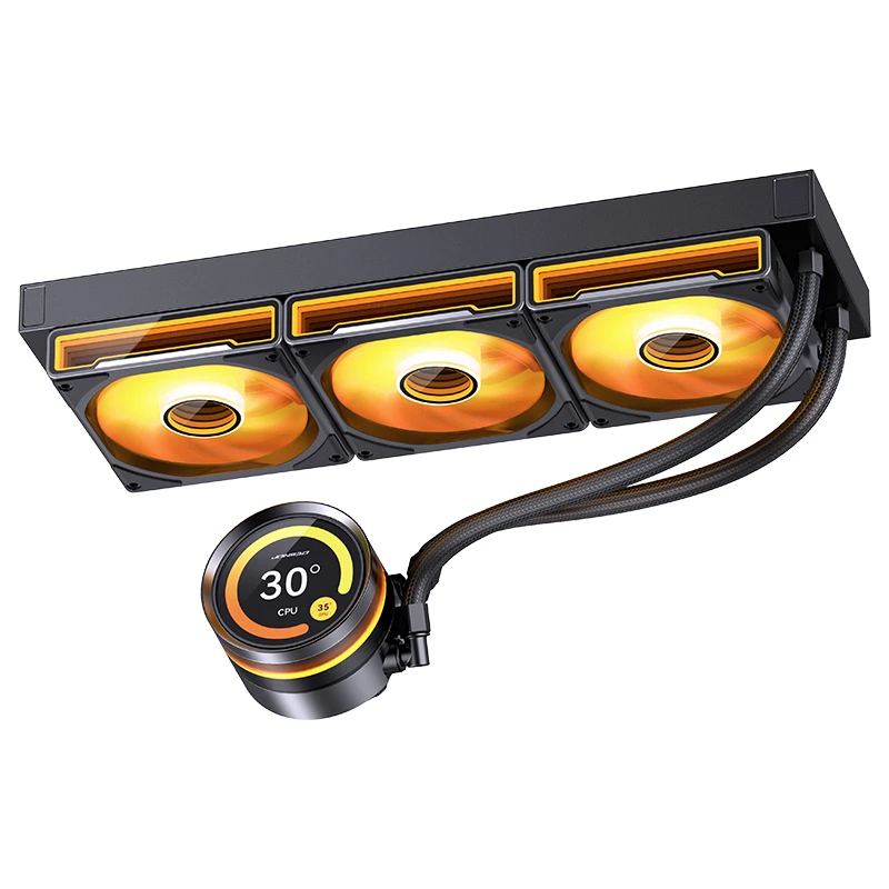 Jonsbo TF2-360SC mm BLACK WHITE LCD CPU LIQUID Cooler ชุดนํ้า 3ตอน มีหน้าจอแสดงอุณหภูมิ - Image 4