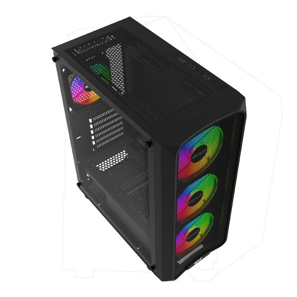 เคส atx รับชุดน้ำ3ตอน รับการ์ดจอยาว เย็น หรู สีดำ MediaZShop Case 2122G Venuz - Image 4
