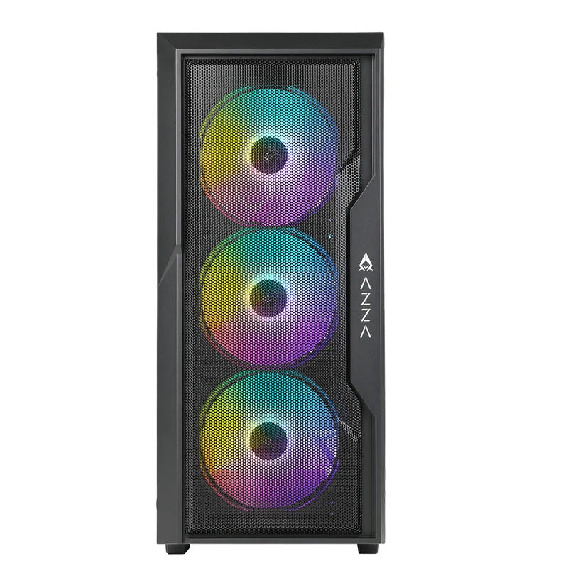 เคส ATX รับชุดน้ำ3ตอน ใหญ่เย็น ฝากระจกนิรภัย แนวเกมมิ่ง MESH MediaZShop Case AZZA FIGHTER - Image 4