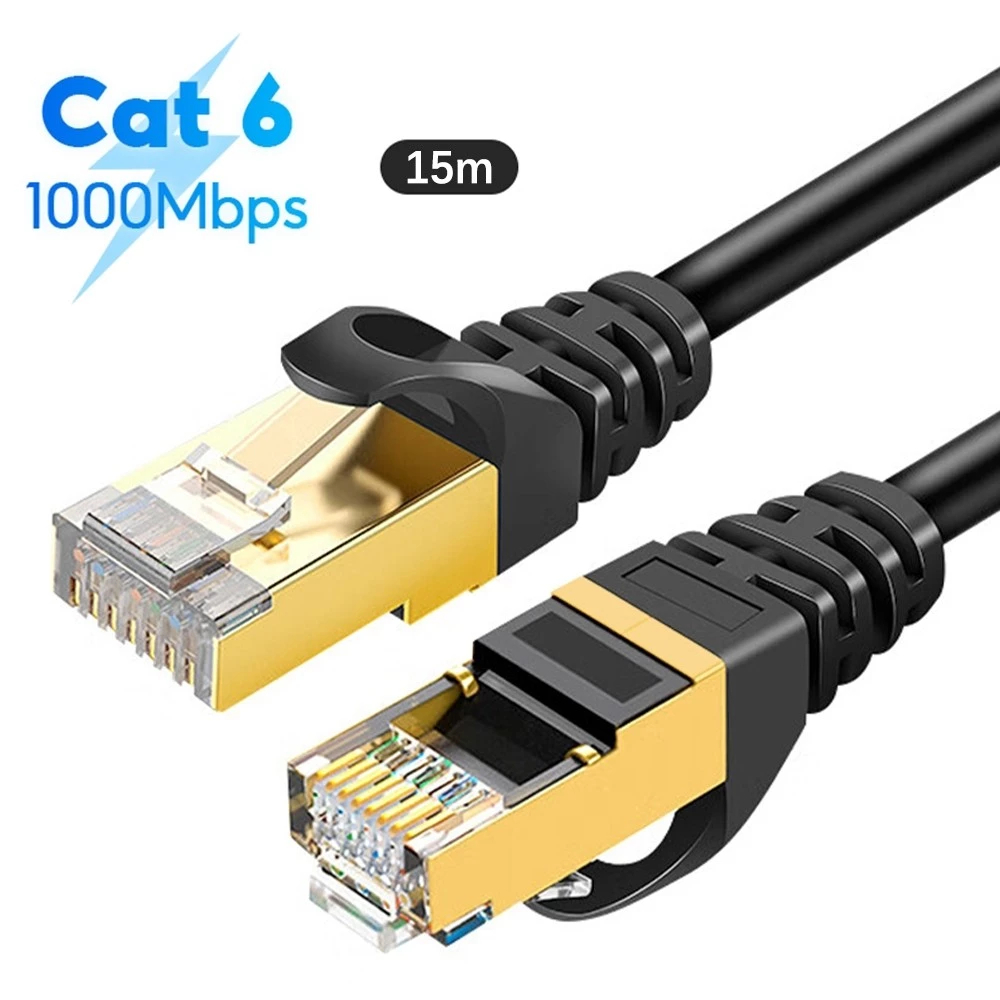 Cat6 Lan 3 5 10 15 20 30 เมตร สีดำ สายแลน พร้อมใช้ cable internet Gigabit 1000 MediaZShop - Image 4