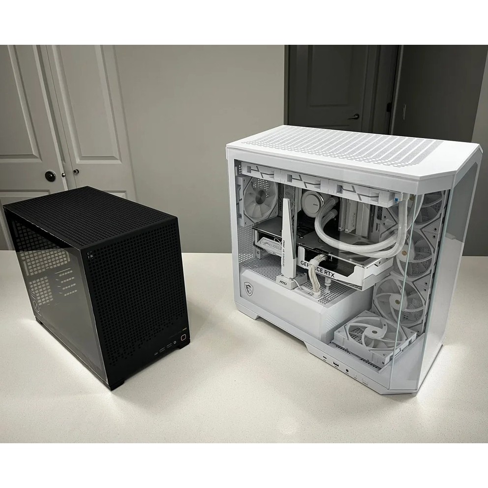 เคส mATX สีดำ ขาว เล็ก หรู เย็น โปร่ง5ด้าน รับการ์ดยาว ชุดน้ำ2ตอน Jonsbo D32 std pro Micro - Image 4