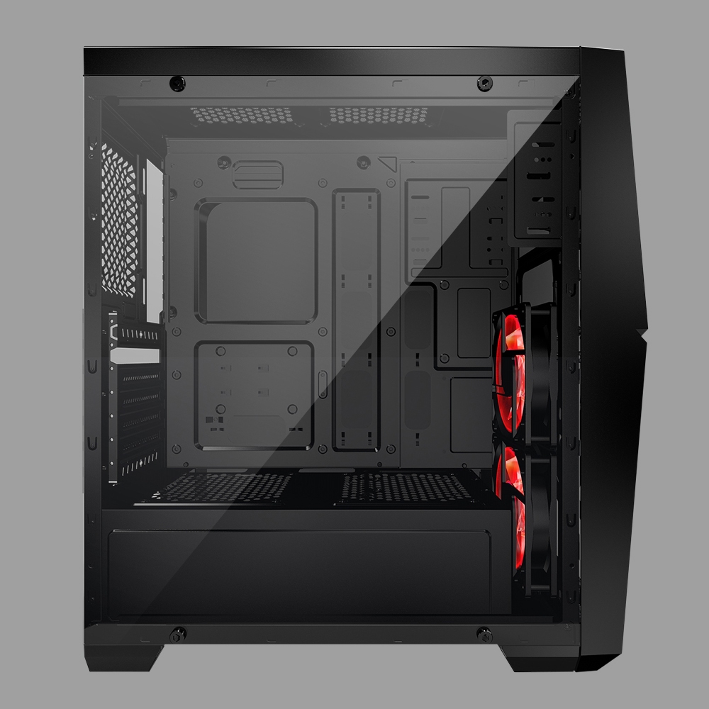 รุ่นขายดี ส่งไว เคส ATX รับการ์ดจอ 340มม ช่องdvd 5.25" กระจกนิรภัย เกมมิ่ง AZZA 221G Golem Red Case - Image 5