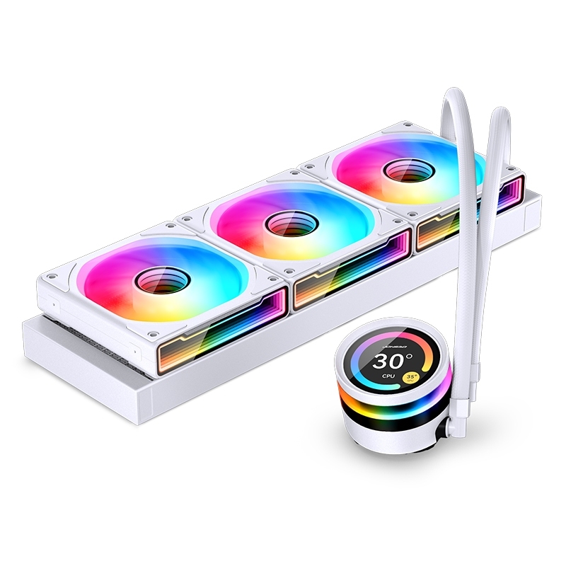 Jonsbo TF2-360SC mm BLACK WHITE LCD CPU LIQUID Cooler ชุดนํ้า 3ตอน มีหน้าจอแสดงอุณหภูมิ - Image 6