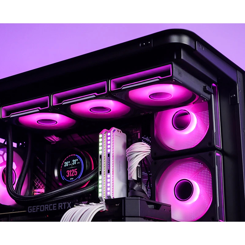 Jonsbo TF2-360SC mm BLACK WHITE LCD CPU LIQUID Cooler ชุดนํ้า 3ตอน มีหน้าจอแสดงอุณหภูมิ - Image 7