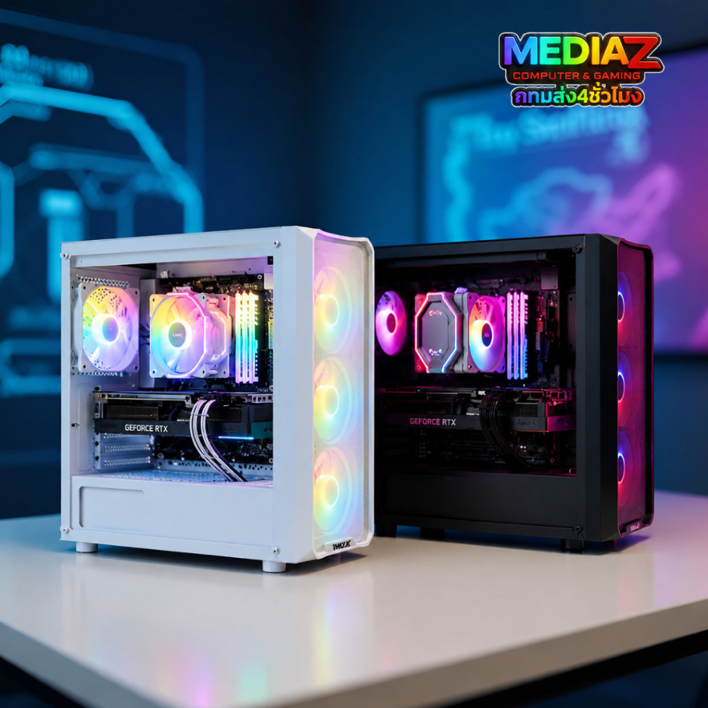 เคส atx รับชุดน้ำ3ตอน รับการ์ดจอยาว เย็น หรู สีดำ MediaZShop Case 2122G Venuz - Image 7