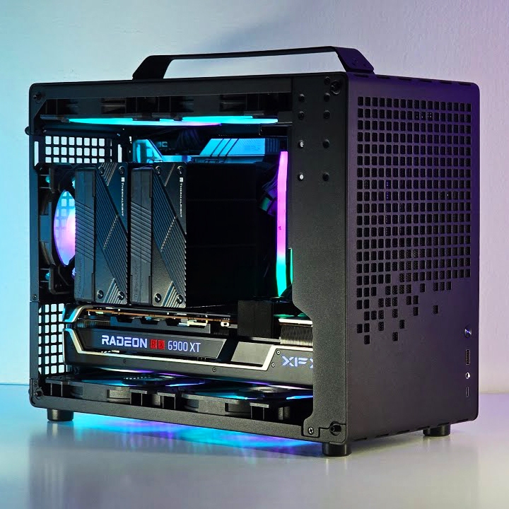 เคส mATX อลูมิเนียมอัลลอยด์ หิ้วได้ รับการ์ดยาว สีดำ ขาว ส้ม ชมพู MediaZ Case Z20 jonsbo - Image 7