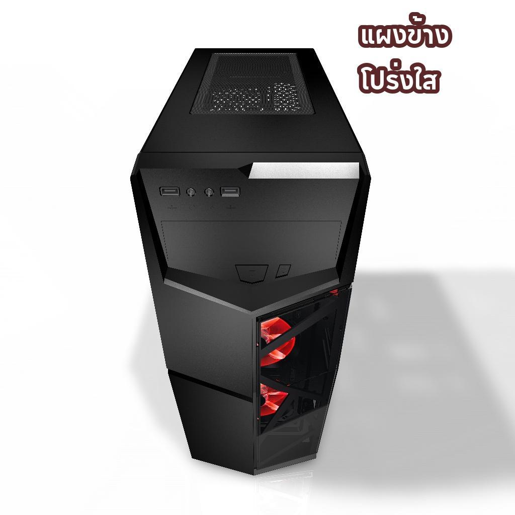 รุ่นขายดี ส่งไว เคส ATX รับการ์ดจอ 340มม ช่องdvd 5.25" กระจกนิรภัย เกมมิ่ง AZZA 221G Golem Red Case - Image 8