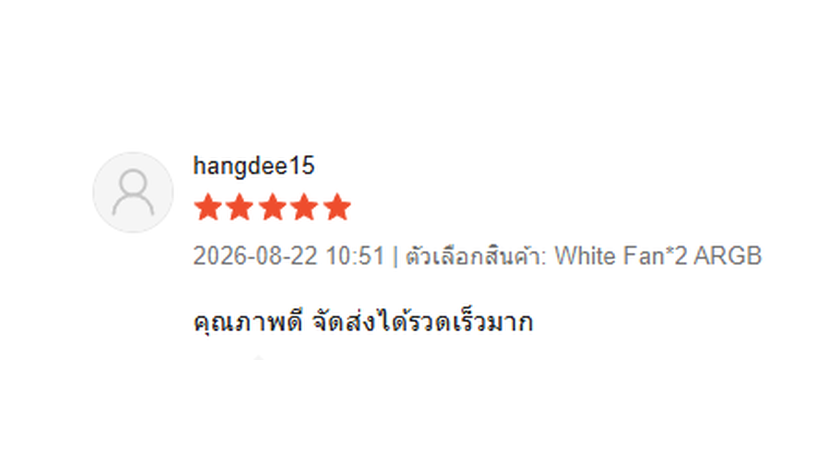 รีวิว Shopee จากคุณ hangdee15